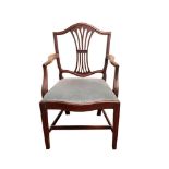 GEORGIAN STYLE MAHOGANY CARVER CHAIR