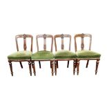 SET OF 6 VICTORIAN UPHOLSTERED DINING ROOM CHAIRS