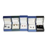 COLLECTION OF ASSORTED SILVER AND GEM SET EARRINGS