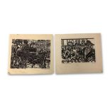 TWO HARRY KERNOFF WOODCUTS