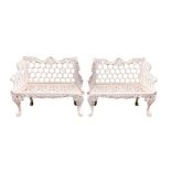 PAIR OF VICTORIAN GARDEN SEATS