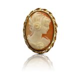 9CT GOLD CAMEO BROOCH