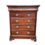 VICTORIAN STYLE MAHOGANY CHEST OF DRAWERS