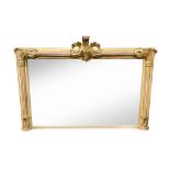 GILT FRAMED OVERMANTEL MIRROR