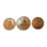 THREE MOSSOP UNIFACE COPPER MEDALS UNATTRIBUTED