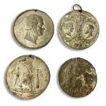 FOUR WHITE METAL MEDALS