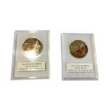 TWO FRIENDLY SONS OF ST. PATRICK LIMITED EDITION FRANKLIN MINT HIGHLY POLISHED BRONZE MEDALS