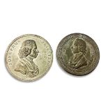 TWO WHITE METAL 19TH CENTURY MEDALS