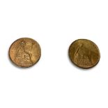 UK VICTORIA OLD HEAD PENNIES 1895 AND 1901
