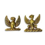 TWO BRASS CAP BADGES