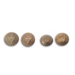 FOUR IRISH VOLUNTEERS BRASS TUNIC BUTTONS