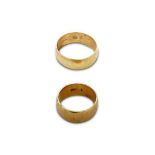 TWO GOLD WEDDING RINGS