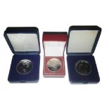 THREE SILVER PLATED CHRISTENING MEDALLIONS