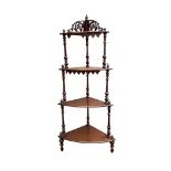 VICTORIAN MAHOGANY CORNER WHATNOT