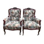 PAIR OF LATE VICTORIAN DRAWINGROOM CHAIRS
