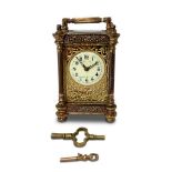 EARLY 20TH CENTURY BRASS CARRIAGE CLOCK