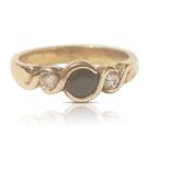 GILT SILVER AND GEM SET DRESS RING