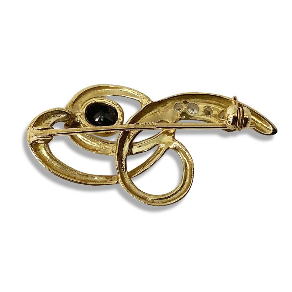 YELLOW METAL AND GEM SET BROOCH - Image 2 of 2