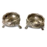 PAIR OF ENGLISH SILVER SALTS