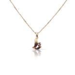 9CT GOLD AND GEM SET PENDANT ON CHAIN