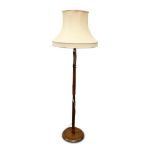 EDWARDIAN MAHOGANY FLOOR LAMP WITH SHADE