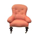 VICTORIAN BUTTON UPHOLSTERED EASY CHAIR