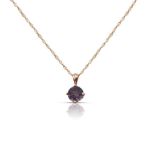 9CT GOLD AND AMETHYST PENDANT ON CHAIN