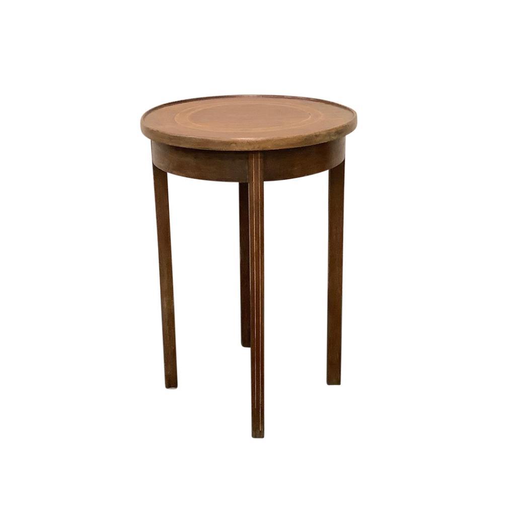 MAHOGANY INLAID CIRCULAR OCCASIONAL TABLE