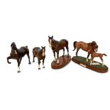 FOUR BESWICK CHINA HORSE FIGURES