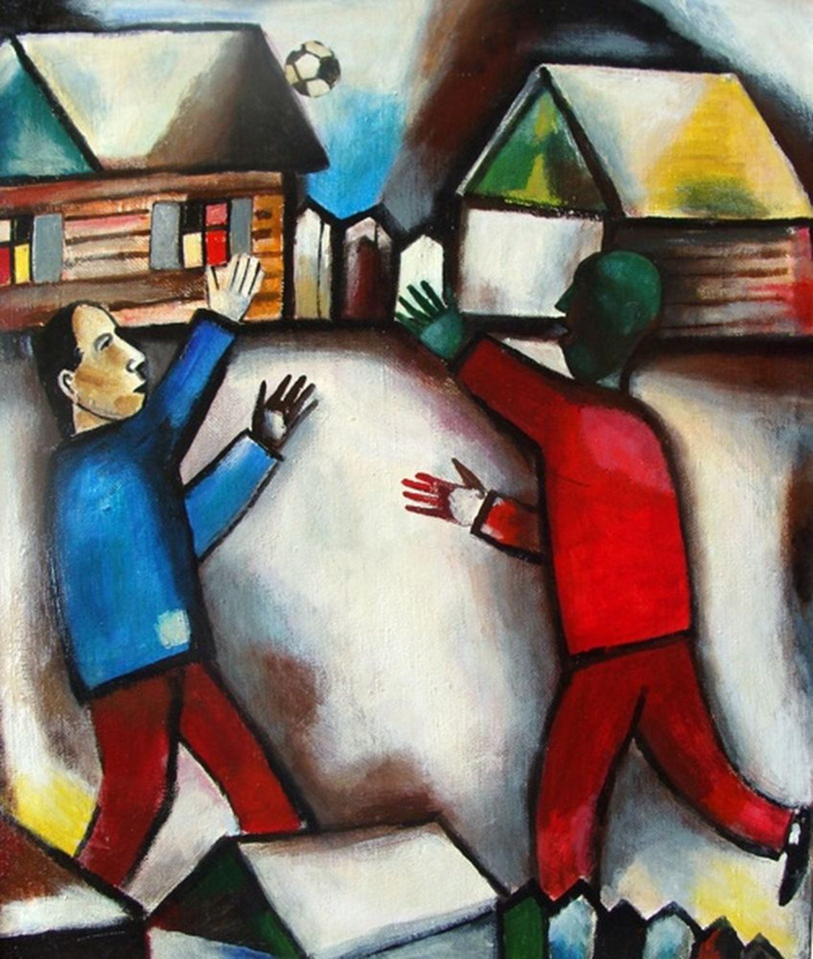 ALEXEY NOVIKOV (B. 1931) - Composition. Players. Oil on canvas 69 x 59 cm Painted [...]