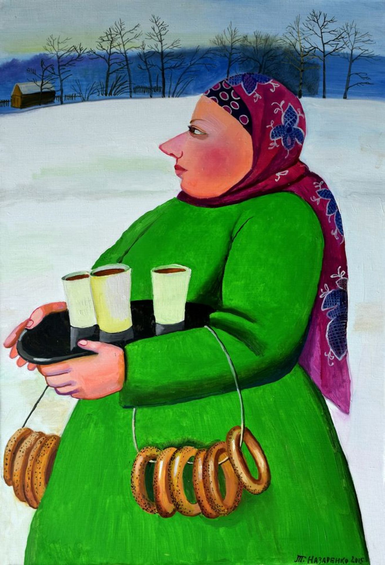 TATYANA NAZARENKO - Baba with bagels Signed in Cyrillic and dated ‘T Nazarenko [...]