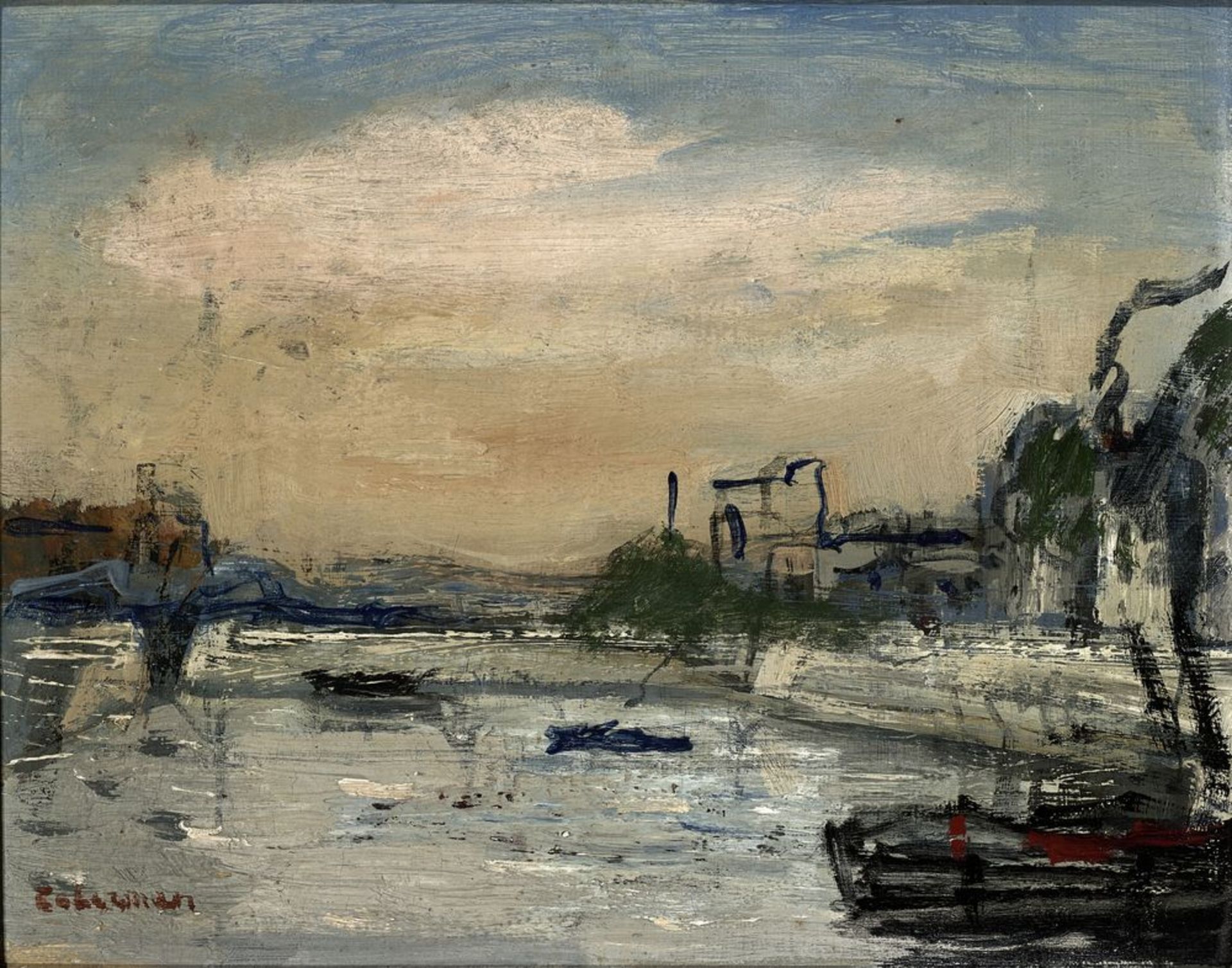 Voldemar Bobermann (1897-1977 - View of the bridge in Paris Signed (lower left) Oil [...]