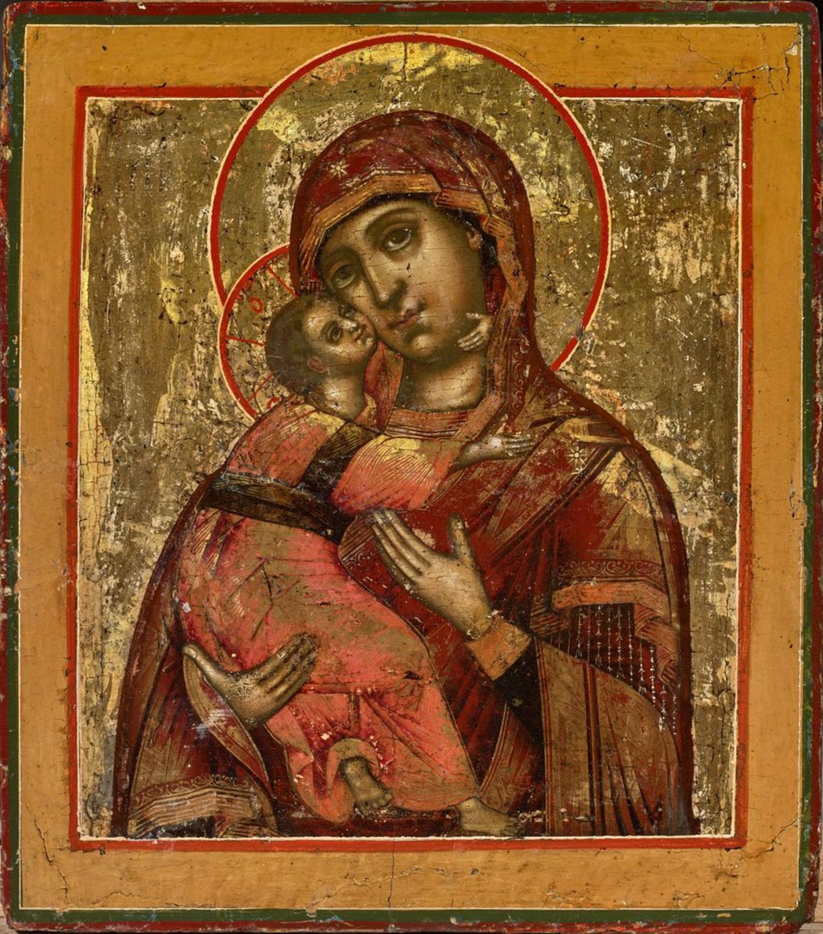 Icon "Vladimirskaya Mother of God" Circle of the Armory chamber's school, Moscow (?), [...]