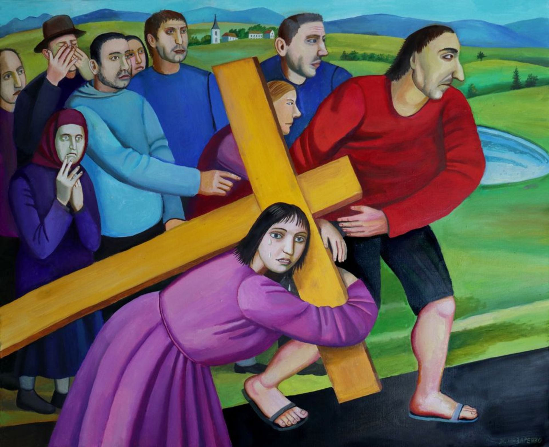 TATYANA NAZARENKO - Carrying the Cross Signed in Cyrillic ‘T Nazarenko’(lower [...]