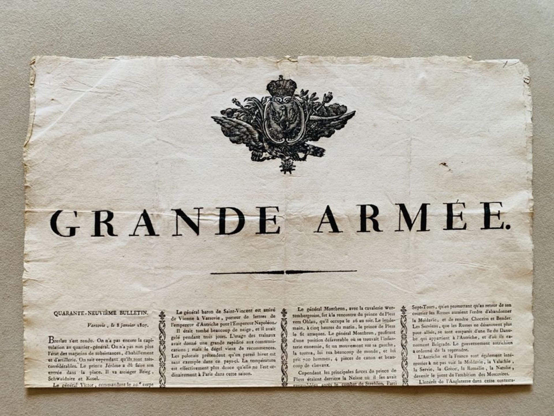 BULLETIN DE LA GRANDE ARMÉE - The 49th and 50th bulletins of the Great Army of [...]