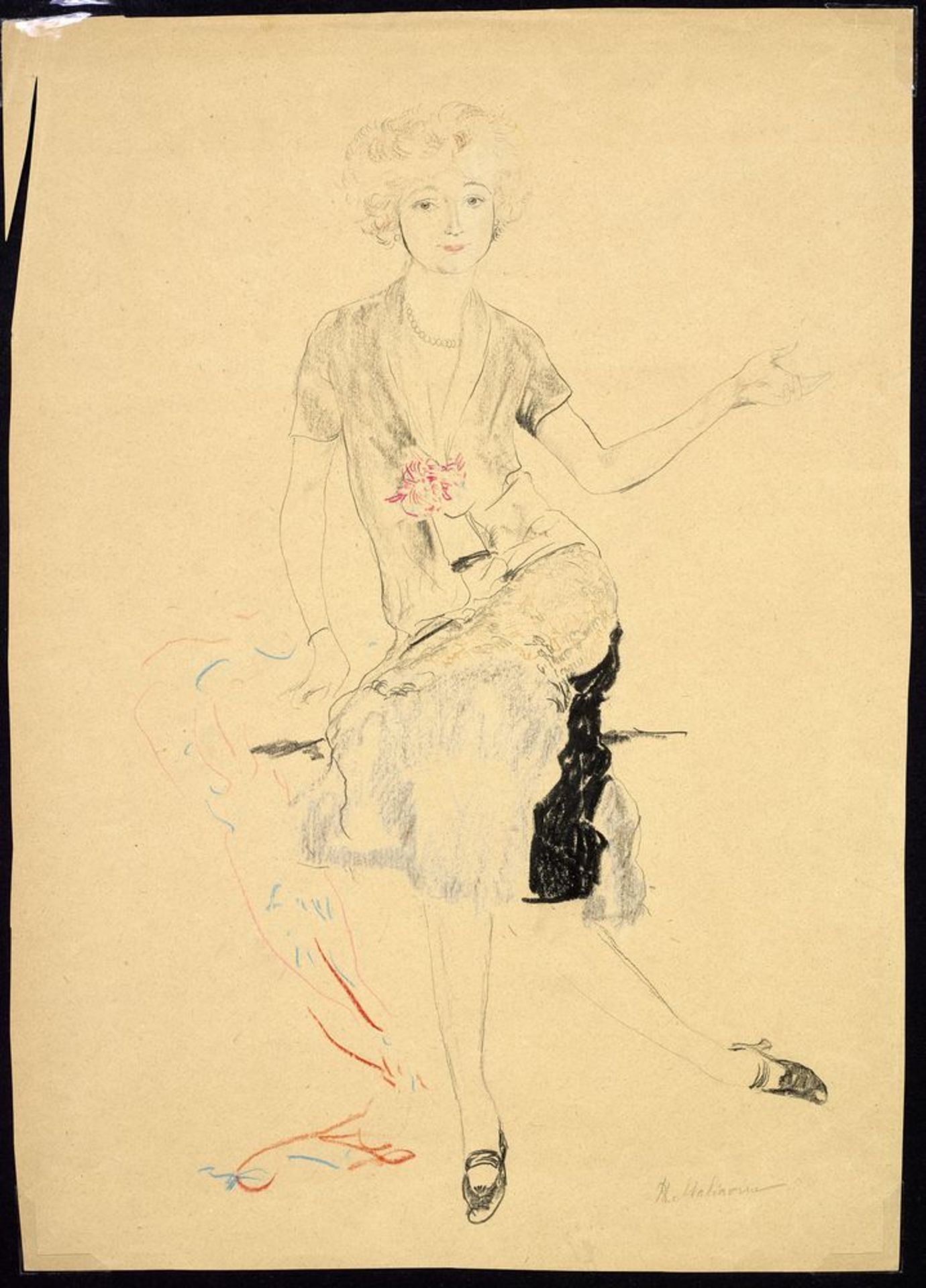 FILIPP MALYAVIN (1869-1940) - Five Female Portraits Each signed pencil, crayon on [...]