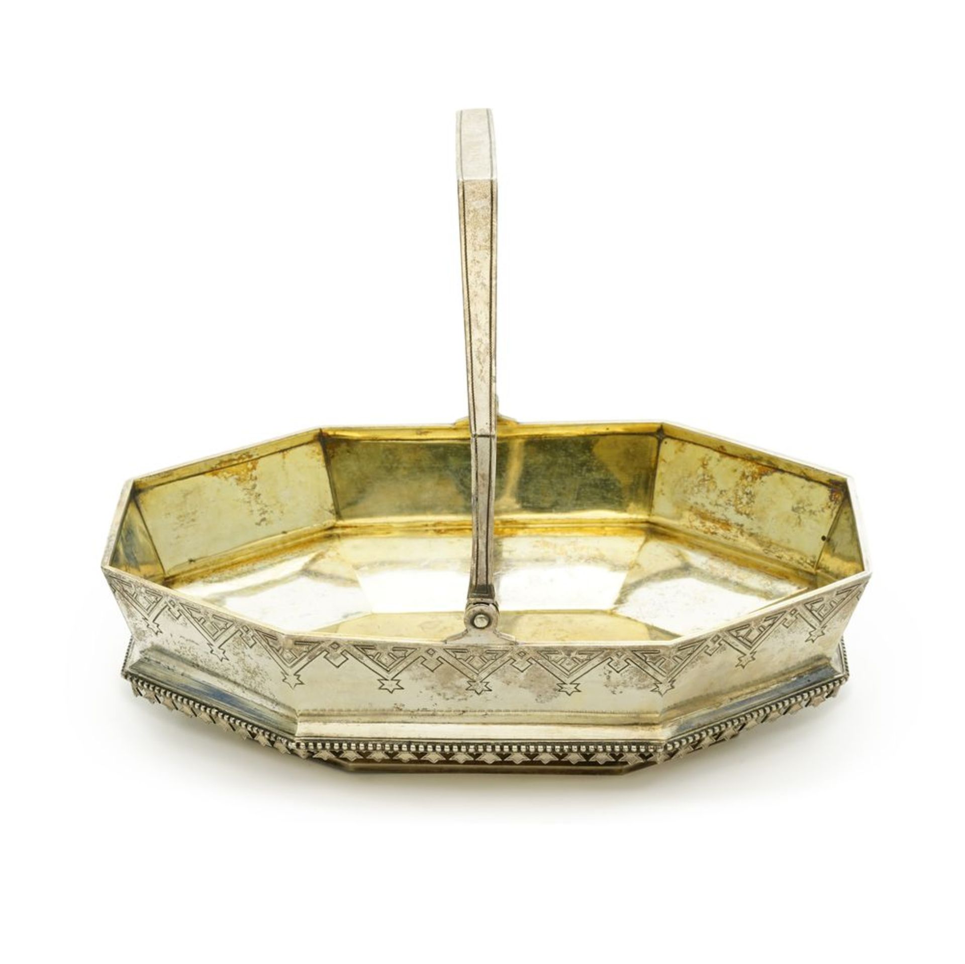 Silver octagonal-shaped fruit bowl in neo-Russian style. Factory of I. P. [...]