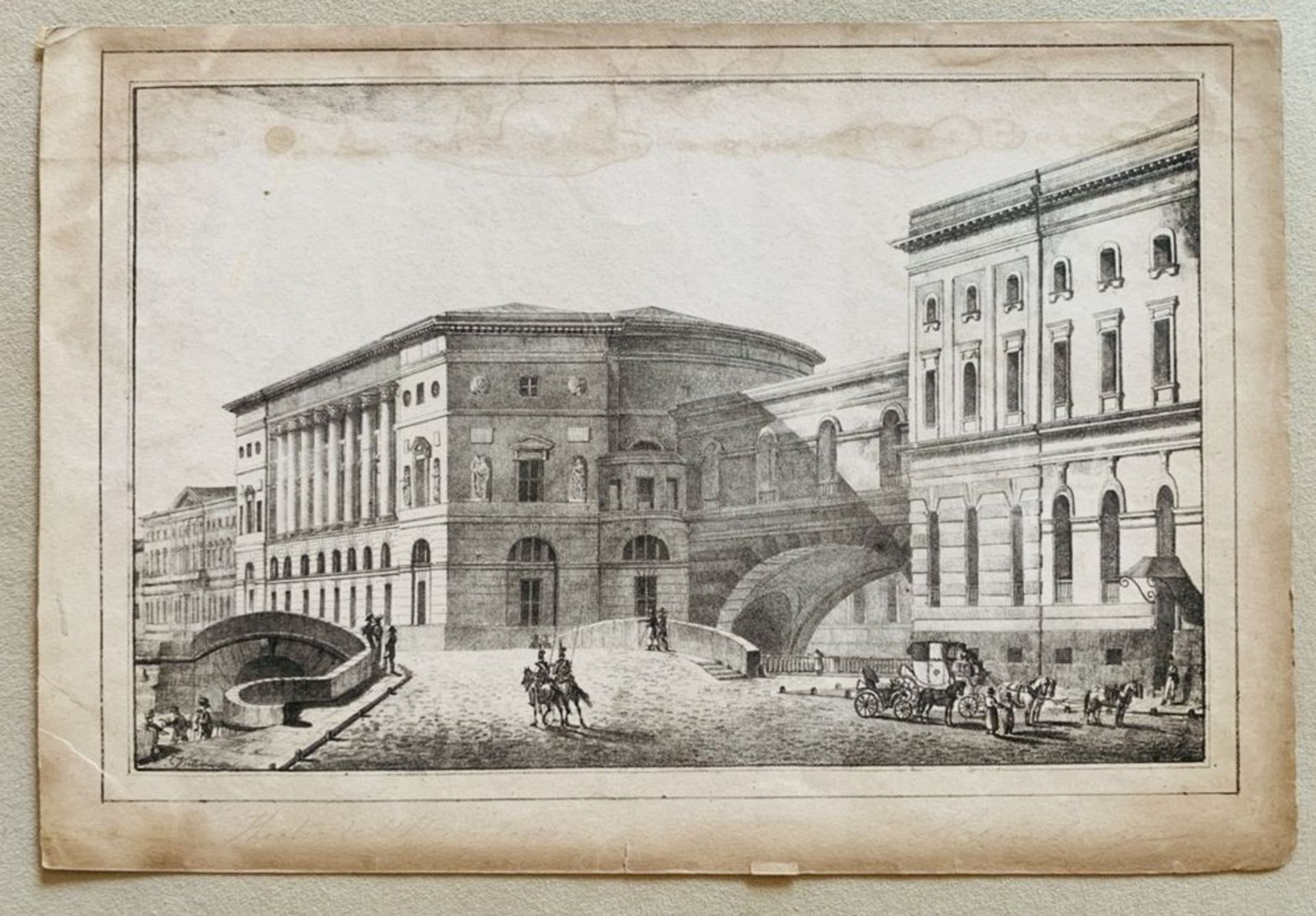 Two views of Saint Petersburg, 1823. A. View of the Exchange. Artist O. Herman. b. [...] - Bild 2 aus 2