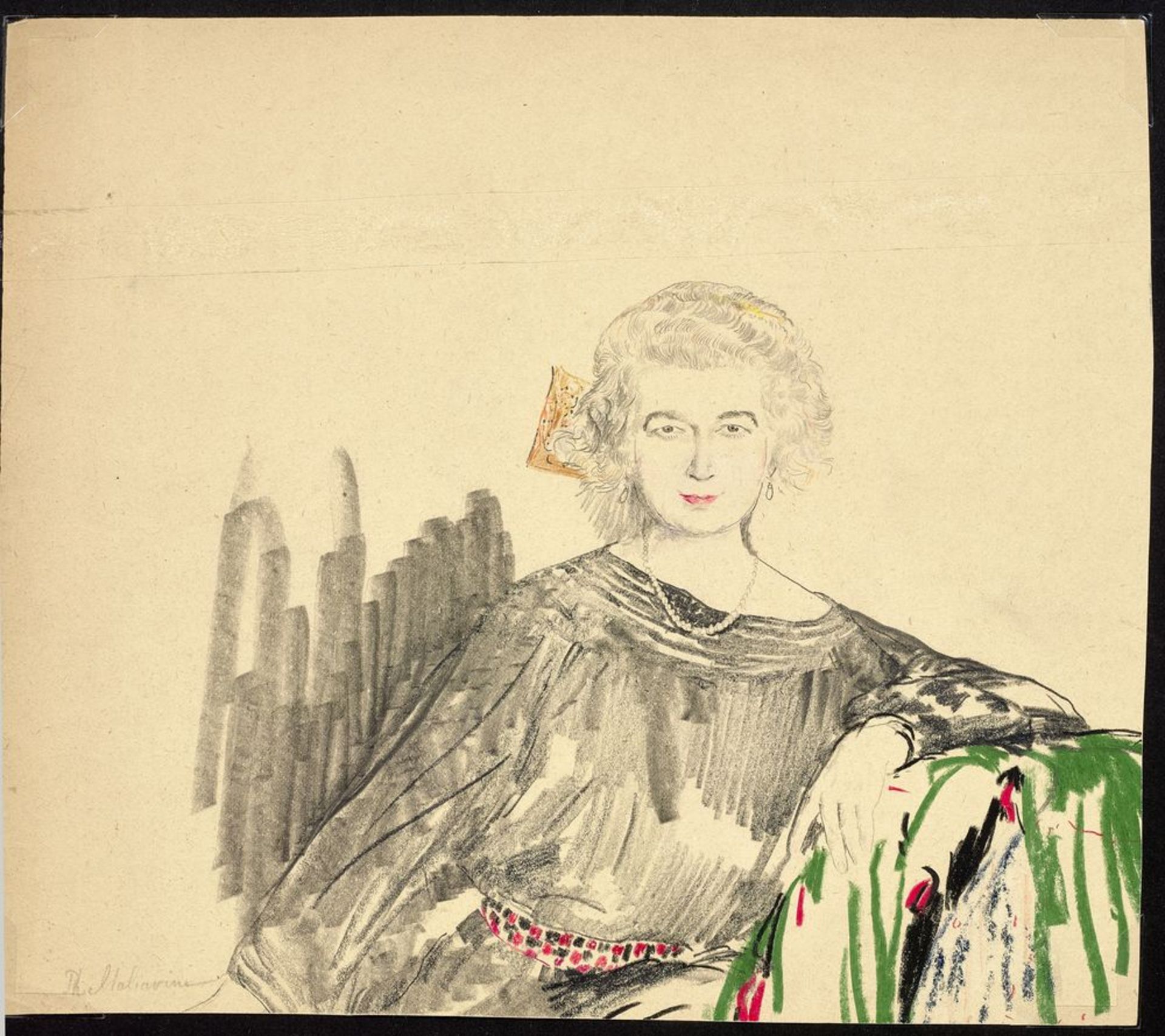 FILIPP MALYAVIN (1869-1940) - Five Female Portraits pencil, crayon on paper, [...] - Bild 5 aus 5