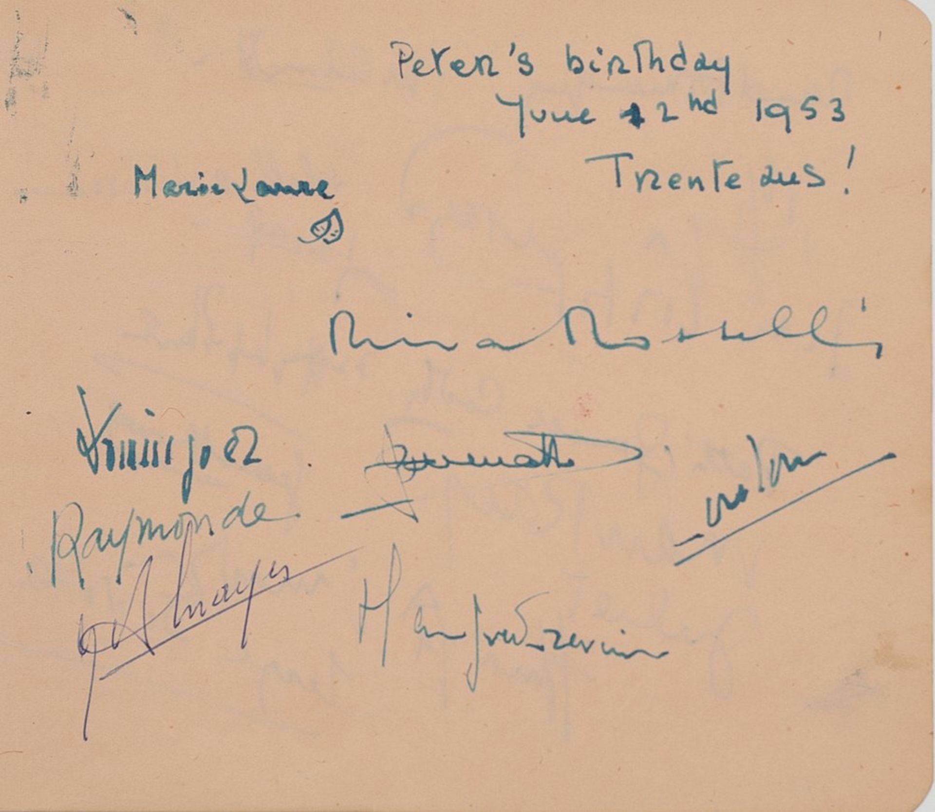 ERNST (MAX), ILIAZD, MAN RAY, ROBERTO MATTA, ETC. 3 pages of amicorum album [...] - Bild 3 aus 5