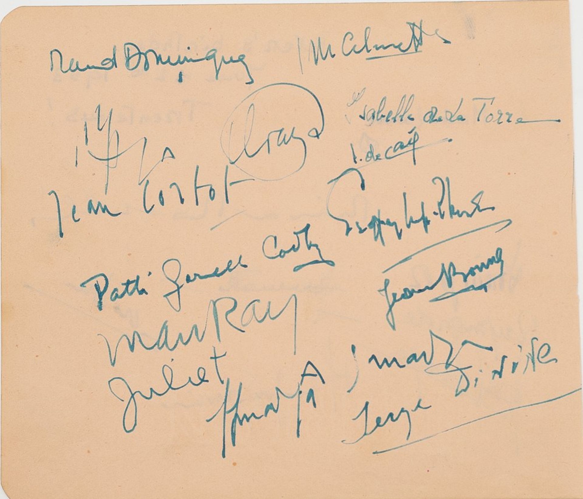 ERNST (MAX), ILIAZD, MAN RAY, ROBERTO MATTA, ETC. 3 pages of amicorum album [...] - Bild 4 aus 5