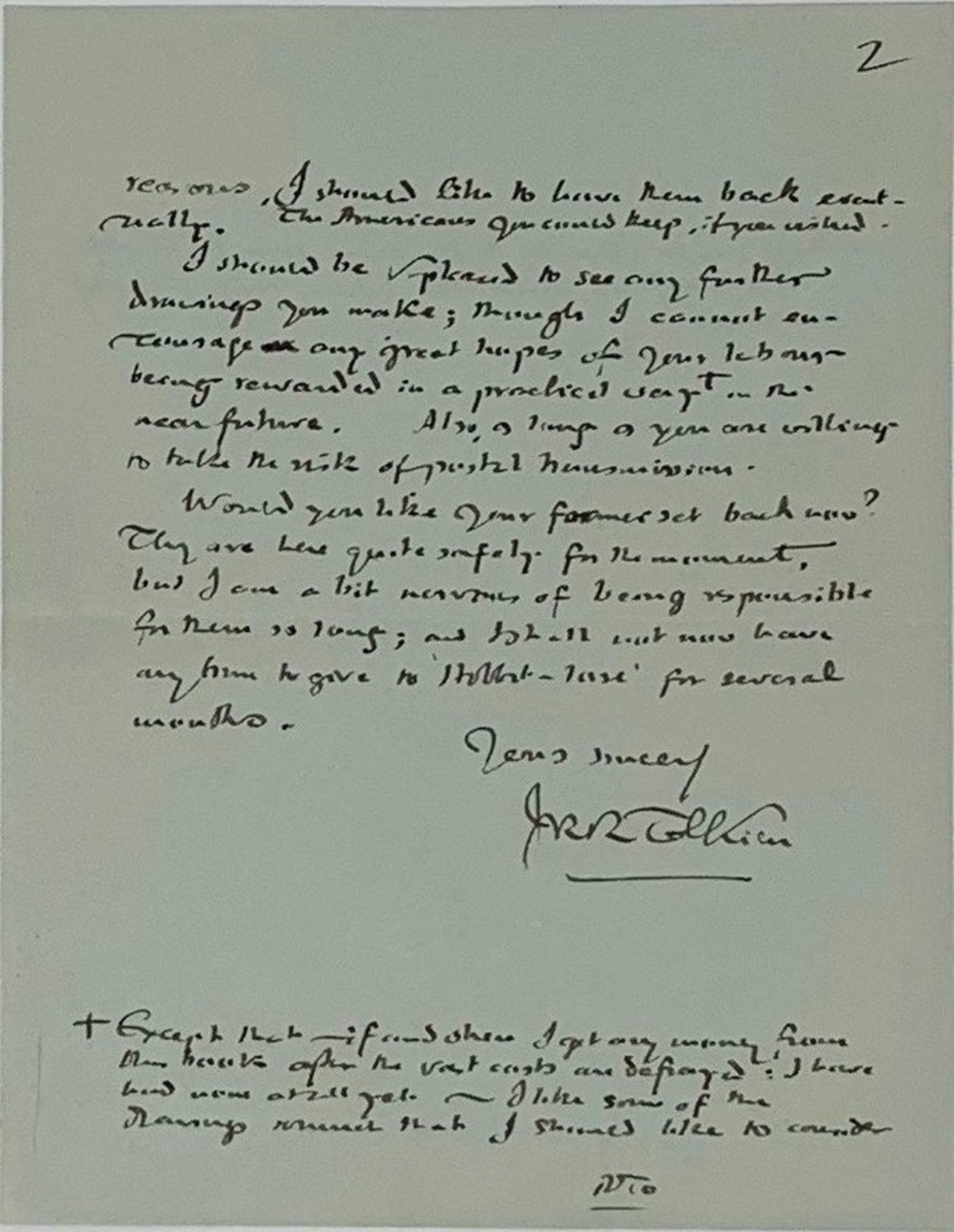 J.R.R. TOLKIEN. 1892-1973. Signed autograph letter to illustrator Miss Sykes - Three [...] - Bild 2 aus 2