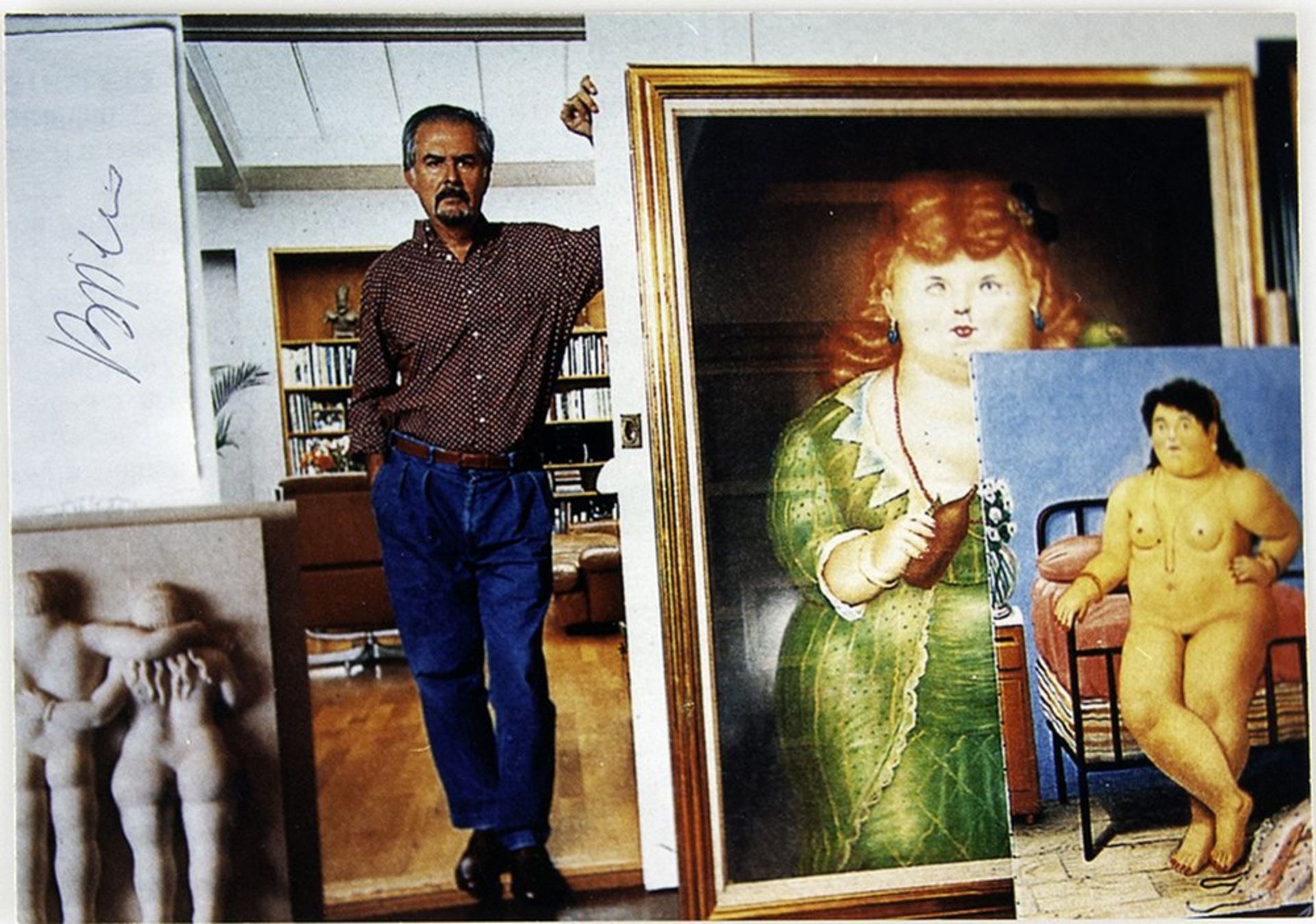 FERNANDO BOTERO. BORN 1932. Autographed photograph. Portrait of the artist with his [...]