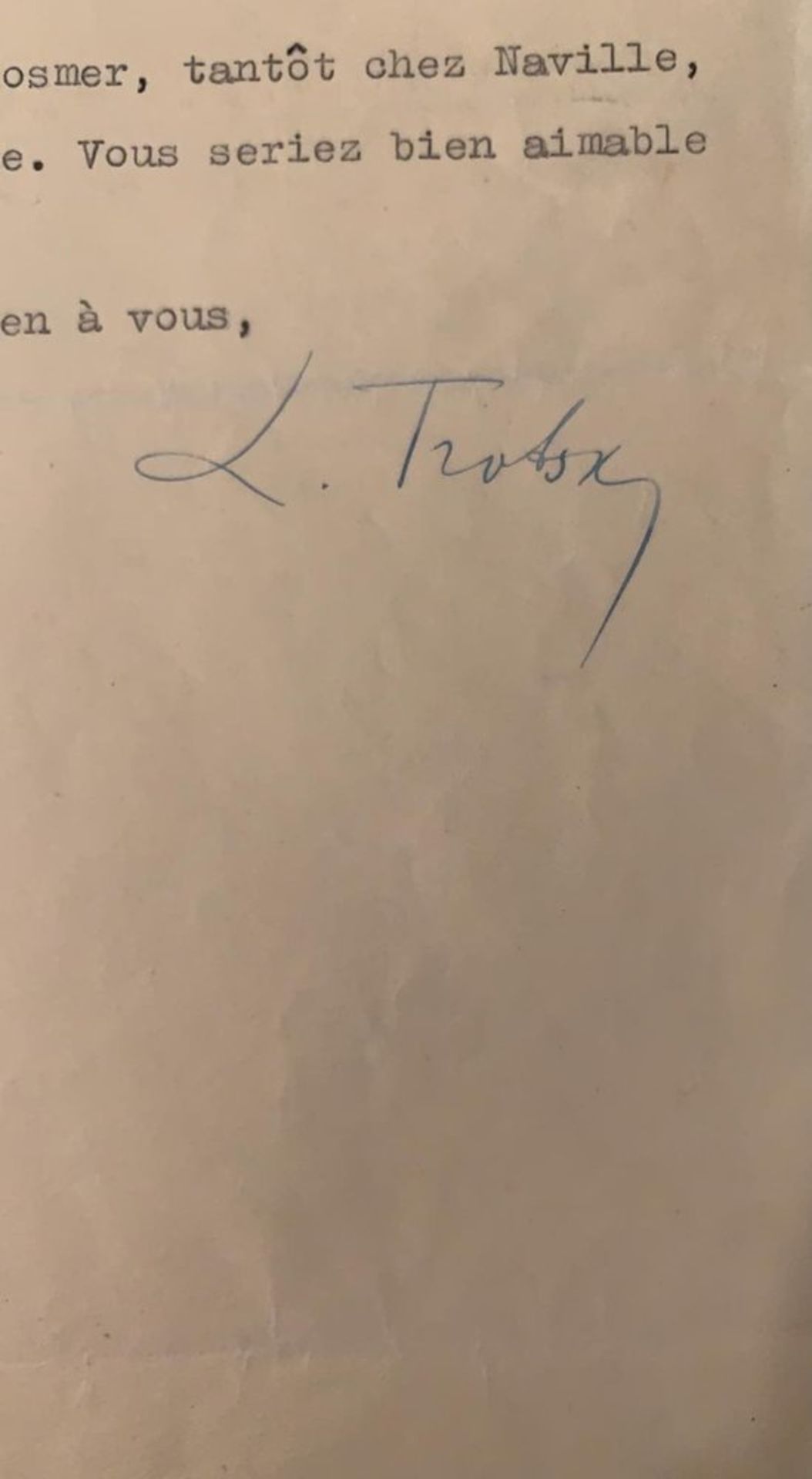 TROTSKI (LEV DAVIDOVITCH BRONSTEIN, DIT LEV). 1879-1940. Letter signed - Letter [...] - Bild 2 aus 2