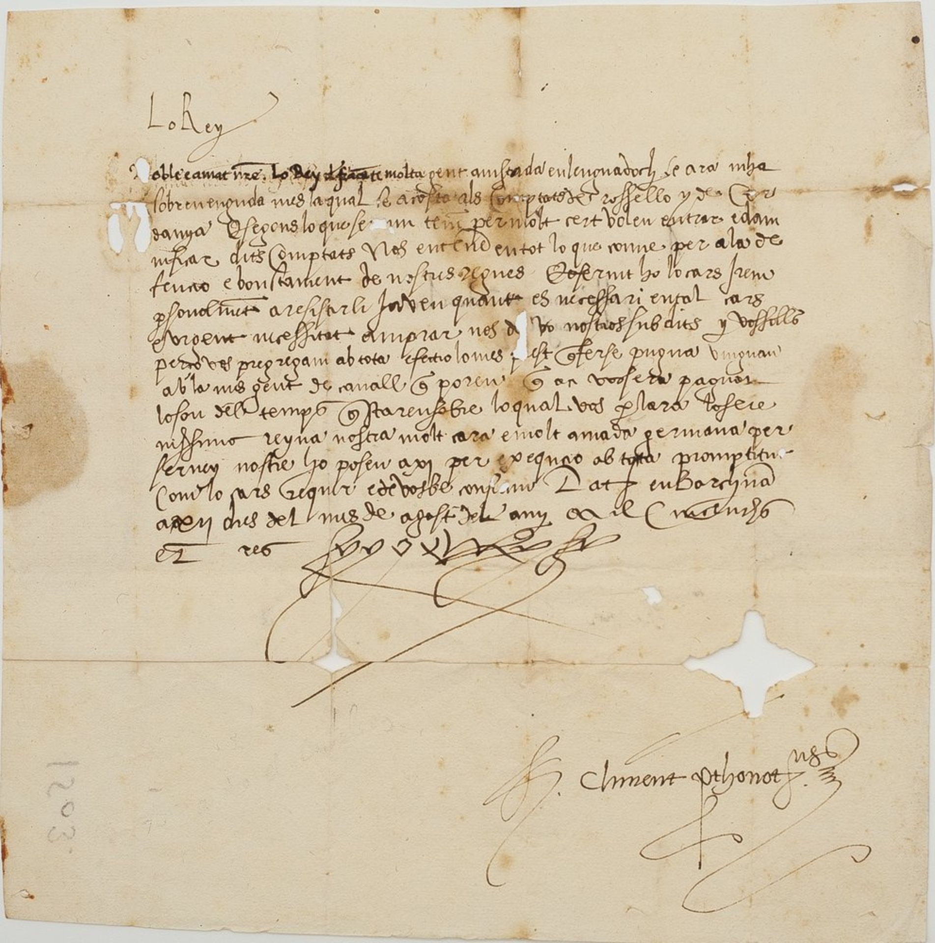 FERDINAND II D’ARAGON. 1452-1516. Signed letter - Signed letter «me the king» [...]