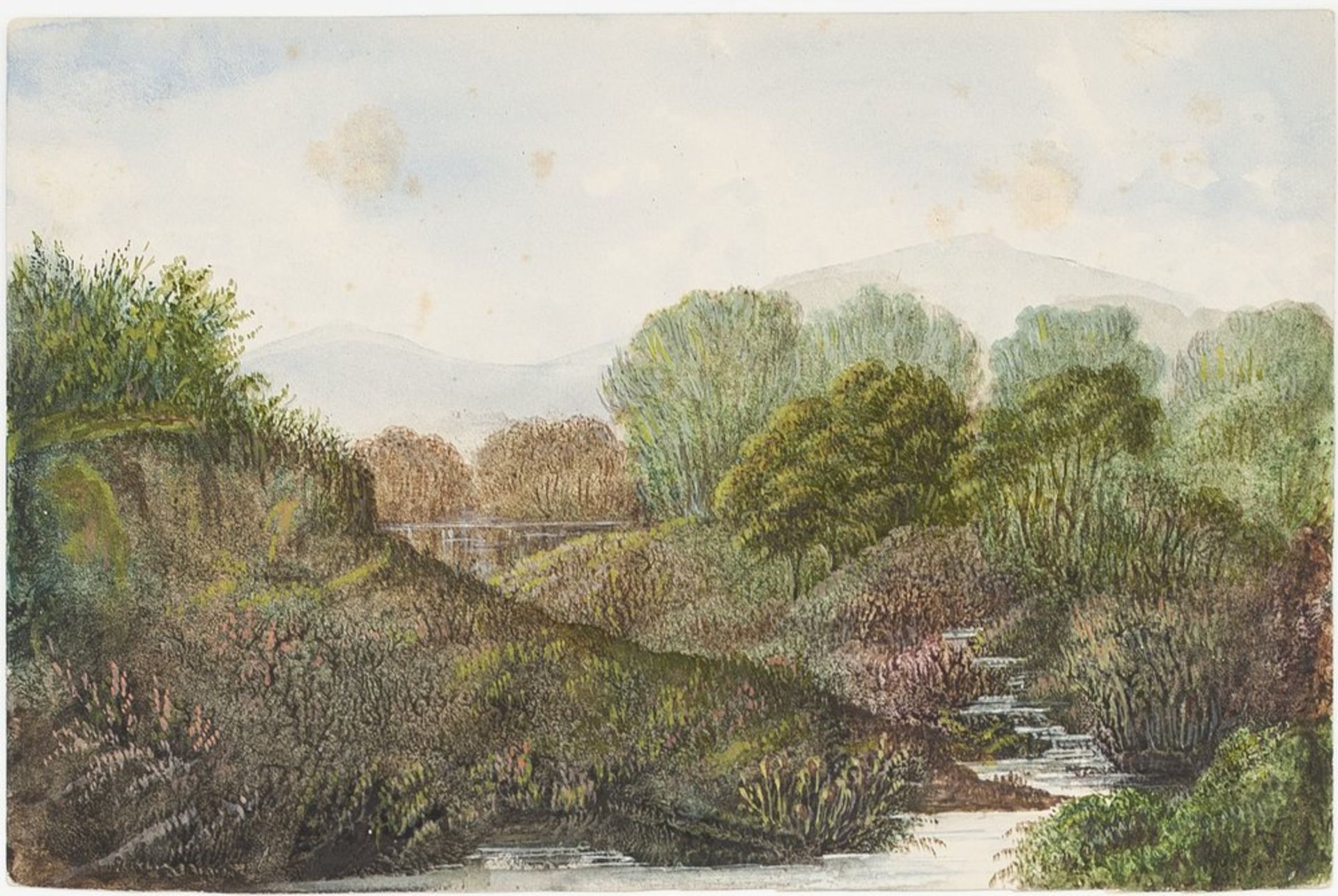 SAND (AURORE DUPIN, DITE GEORGE). 1804-1876 Dendrite watercolors. 1876 - 2 original [...] - Bild 3 aus 4