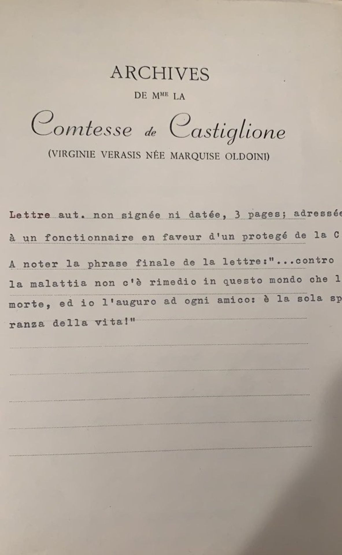 LA CASTIGLIONE. 1837-1899. VIRGINIA OLDOÏNI COMTESSE DE CASTIGLIONE. Archives of the [...] - Bild 7 aus 7