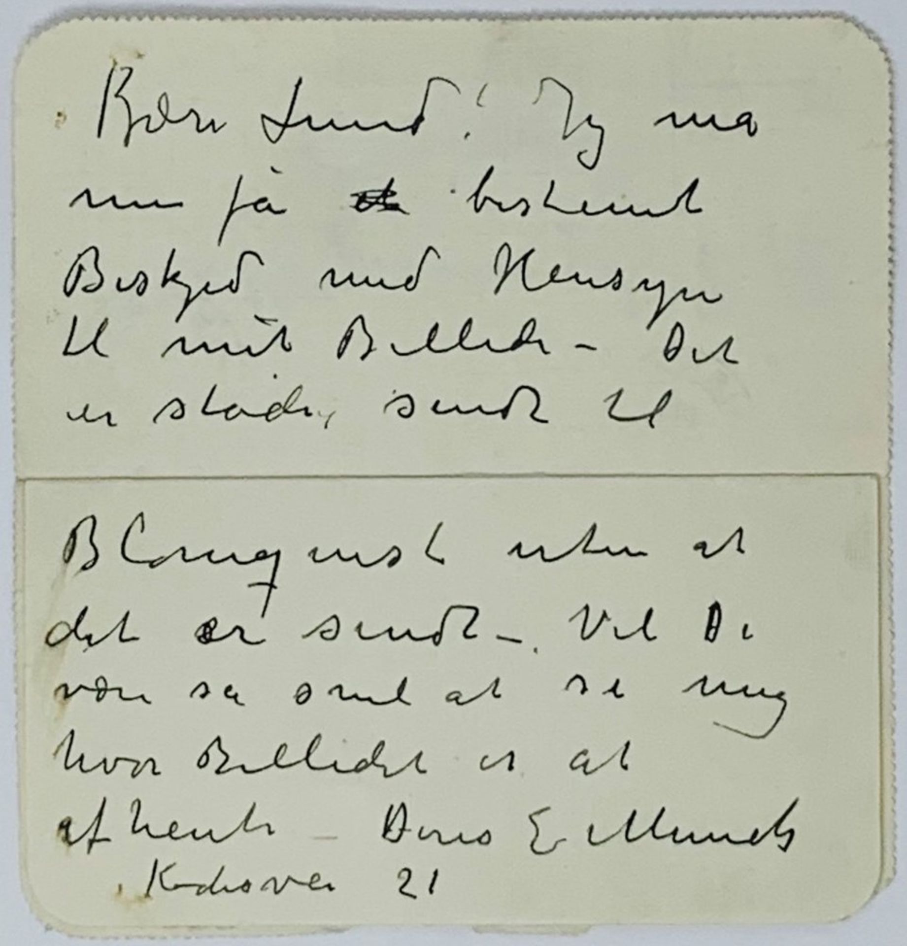 MUNCH EDVARD. 1863-1944. Autograph letter - Autograph letter with signature to his [...]