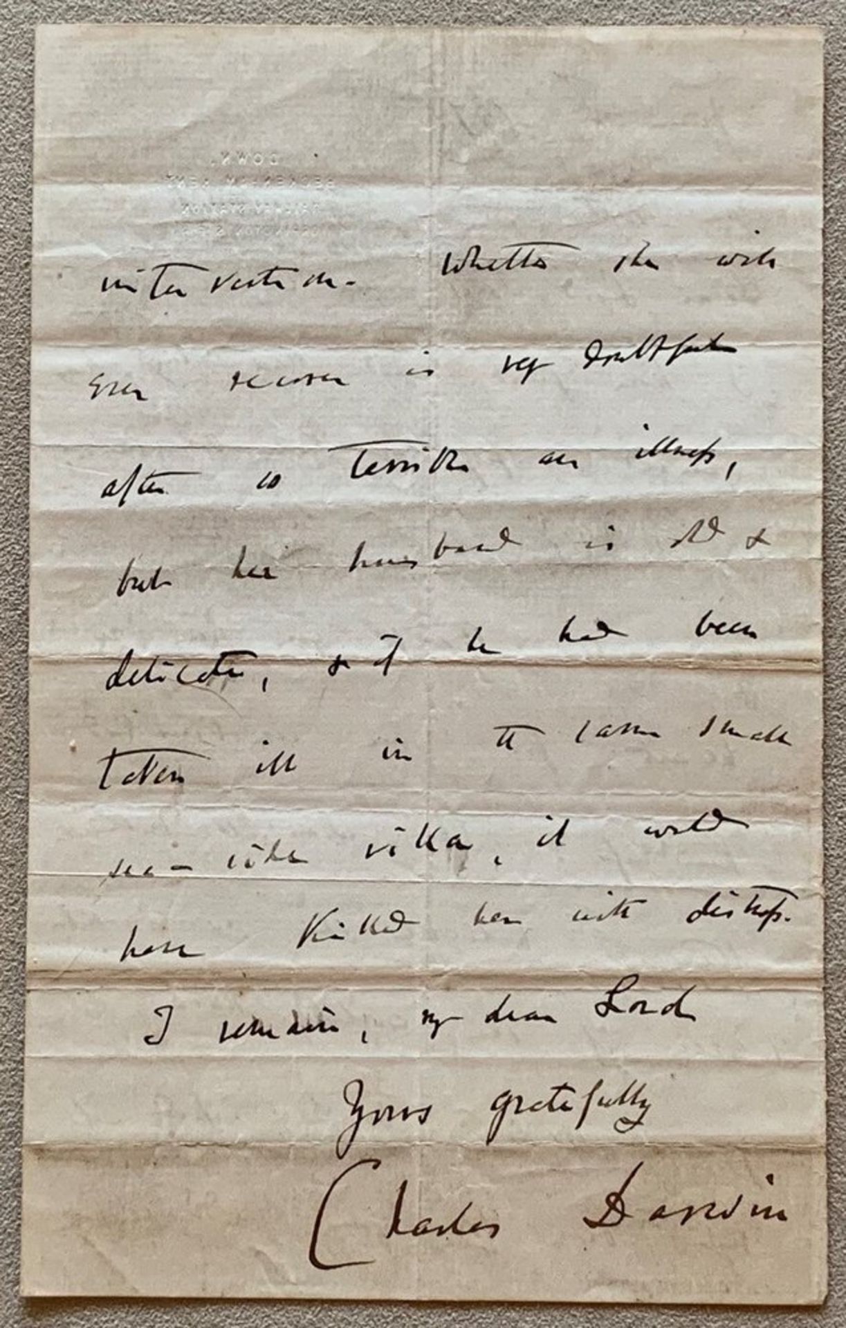 CHARLES DARWIN. 1809-1882. Signed autograph letter to Lord Sackville Cecil - Down [...] - Bild 2 aus 4