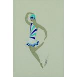 ERTE (1892-1990) Dance le train blue. 1930 - Pencil and tempera on paper Original [...]